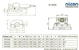 Precision Milling Machine Vice Swivel Base N-151S & N-151 - MVS1503