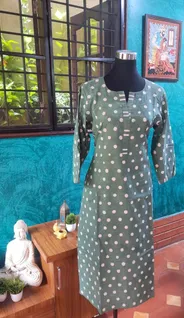 green-polka-dotted-kurti-gdhku-a