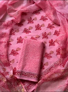 dark-pink-jaipur-cotton-unstitched-material-with-kota-doria-dupatta-set-gdhkd0014-a