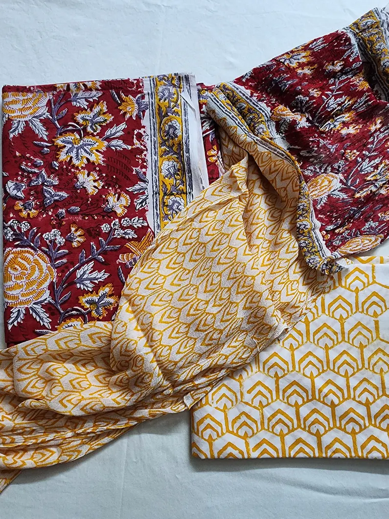 Red Chiffon Dupatta Set1