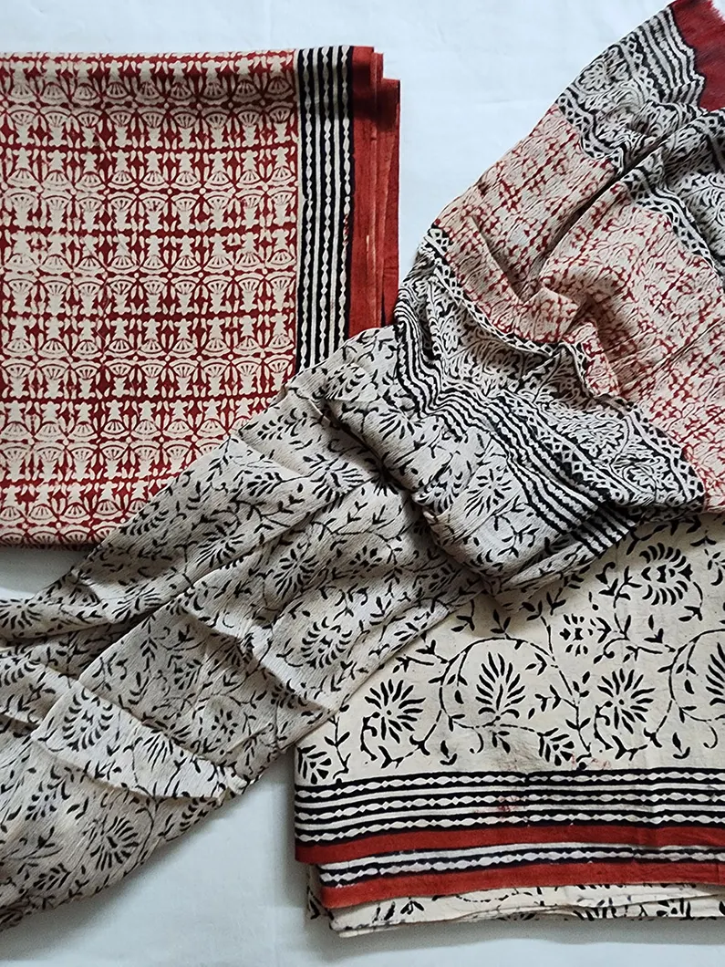 Red Chiffon Dupatta Set1