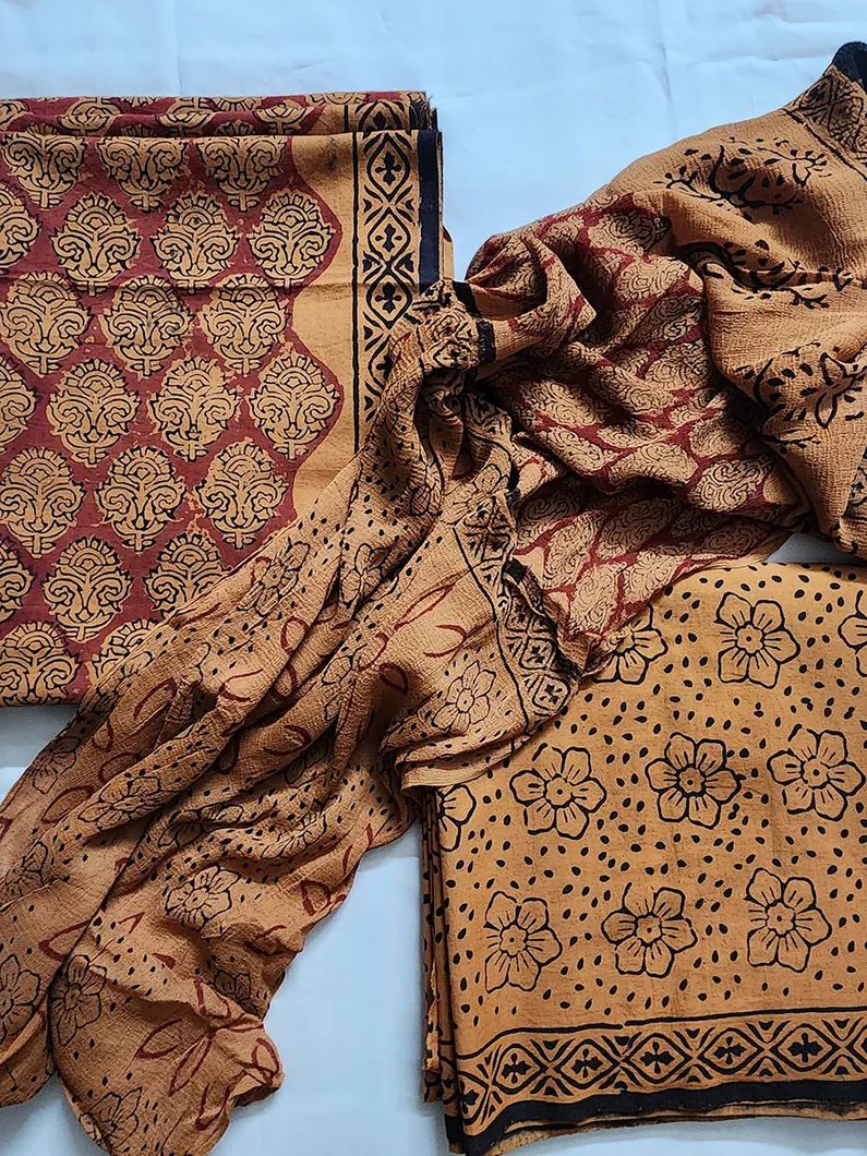 Orange Chiffon Dupatta Set1