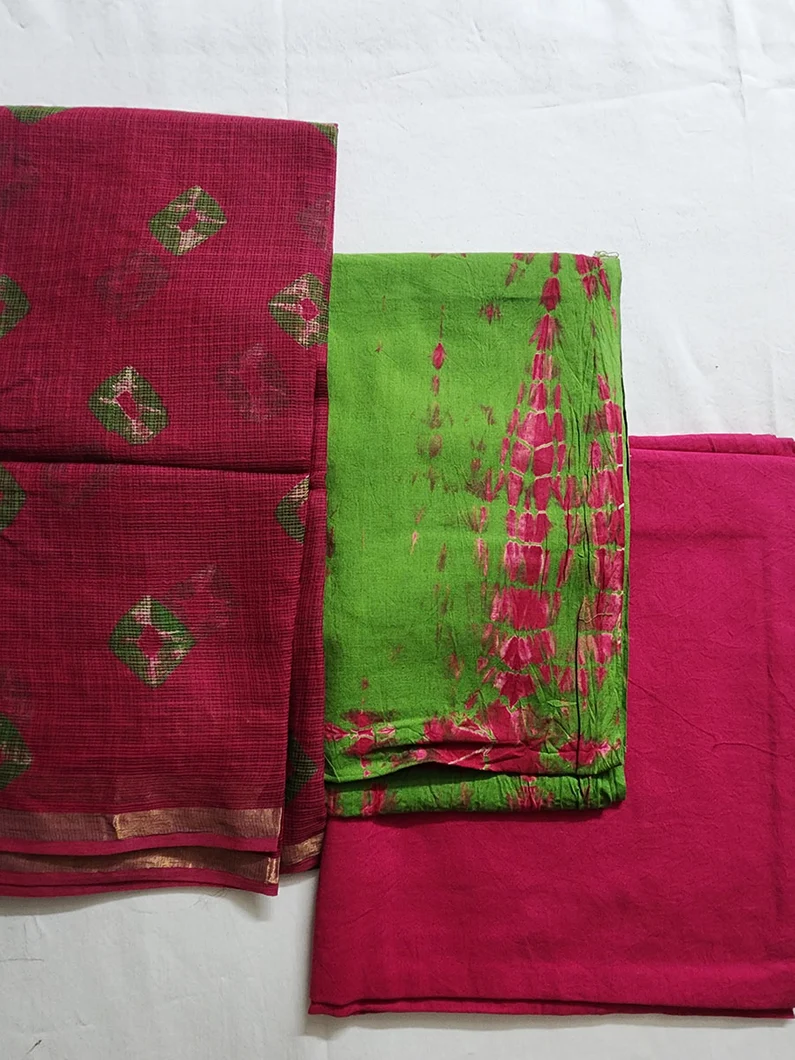 Green Kota Doriya Dupatta Set1