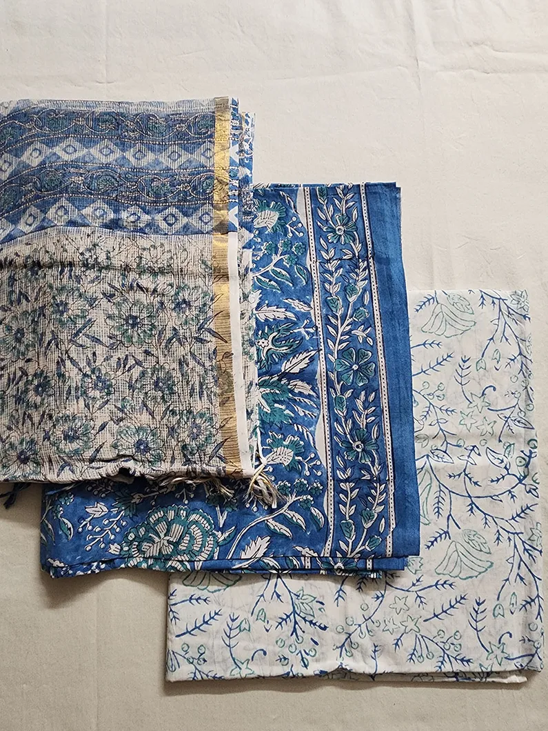 Blue Kota Doriya Dupatta Set1