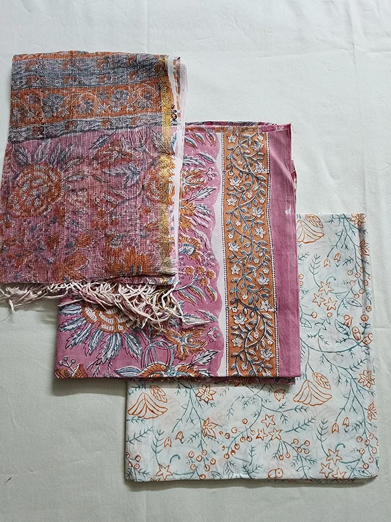 Pink Kota Doriya Dupatta Set1