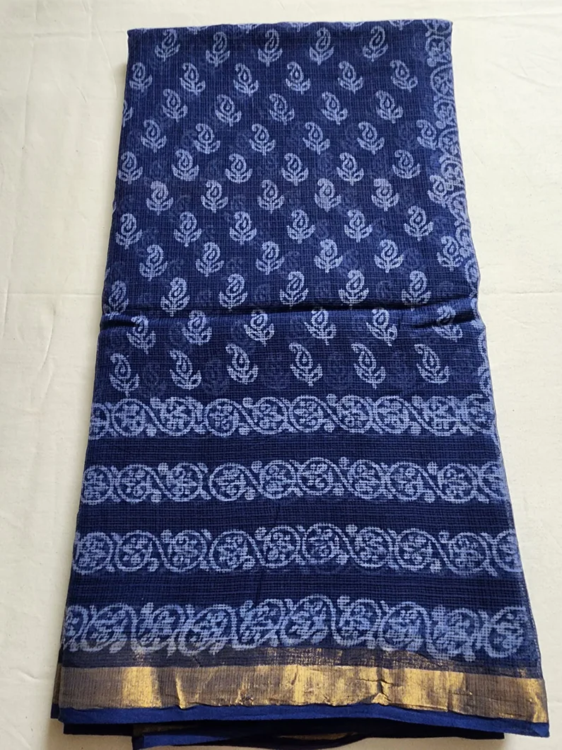 Bright Blue Kota Doriya Sarees1