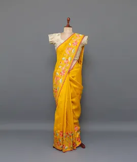 yellow-vegan-tussar-silk-saree-thread-embroidery-with-hand-mirror-work-hny00607-b