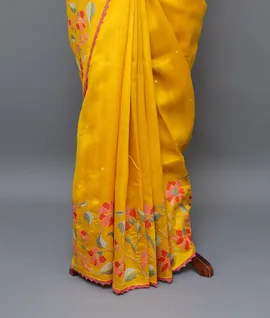 yellow-vegan-tussar-silk-saree-thread-embroidery-with-hand-mirror-work-hny00607-d