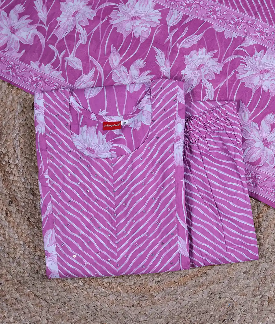 floral-print-with-leheriya-print-in-pant-and-dupatta-with-hand-embroidery-sequin-in-the-yoke-hsk0003-a