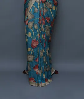blue-pen-kalamkari-vegan-tussar-silk-saree-hny00650-c