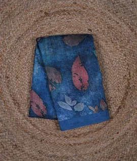 blue-vegan-tussar-silk-saree-with-pen-kalamkari-design-hny00651-a