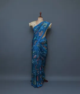blue-vegan-tussar-silk-saree-with-pen-kalamkari-design-hny00651-b