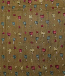 yellow-pen-kalamkari-vegan-tussar-silk-saree-hny00653-e