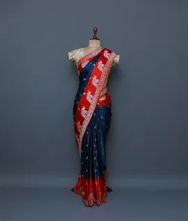 peacock-blue-mashru-vegan-silk-saree-with-elephant-motifs-hny00659-b