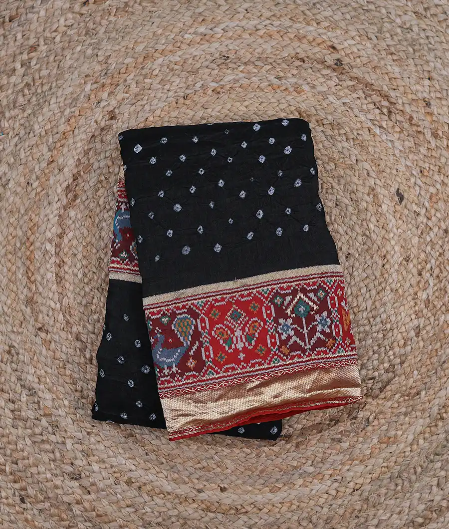 black-bandhini-patola-vegan-silk-saree-hny00695-a