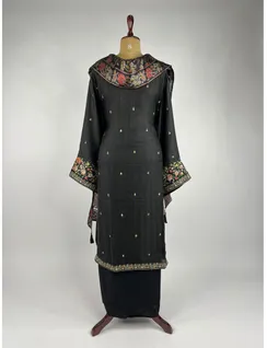 Black Embroidered Soft Silk Material2