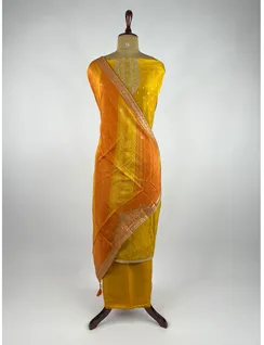 Mustard Colour Banarasi Silk Material2