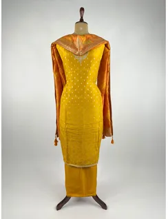 Mustard Colour Banarasi Silk Material4