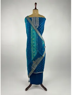 Blue Colour Banarasi Silk Material2