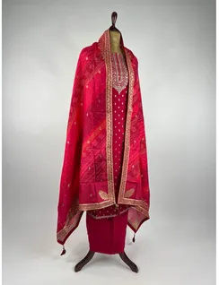 Maroon Colour Banarasi Silk Material3