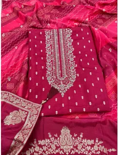 Maroon Colour Banarasi Silk Material1