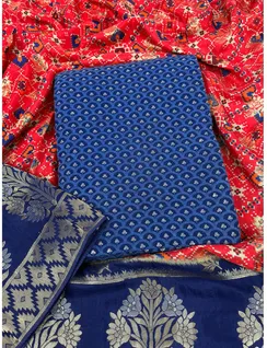 Blue Color Russian Silk Material1