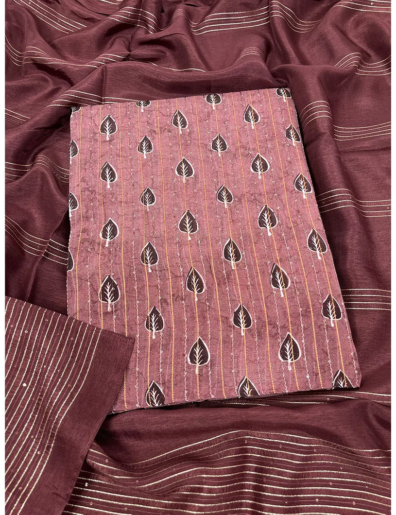 Wine Colour Chinon Silk Material1