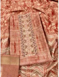 peach-color-non-silk-tussar-material-hnydm0035-a