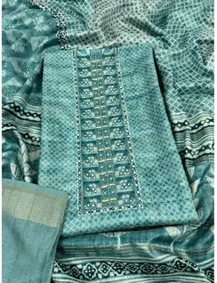 Light Blue Color Non Silk Tussar Material1