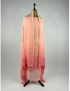 Peach Ombre Georgette Silk Chikankari Material3