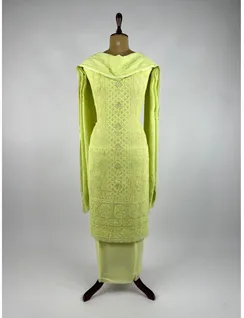 Pastel Green Georgette Silk Chikankari Material2