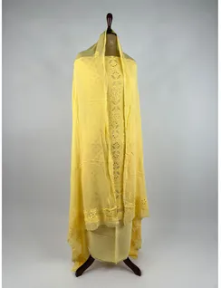 Mustard Georgette Silk Chikankari Material3