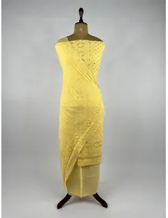 Mustard Georgette Silk Chikankari Material4