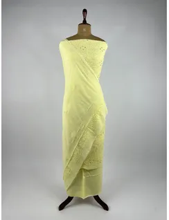 Yellow Georgette Silk Chikankari Material4