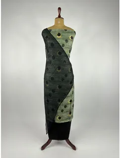 Dark Green Printed Upada Silk Material4