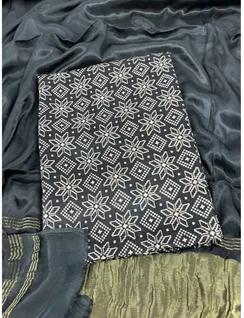 Black Color Mashru Silk Material1