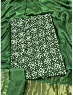 Green Color Mashru Silk Material1