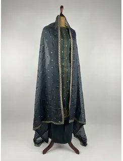 Grey Color Banarasi Silk Material3