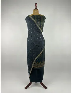 Grey Color Banarasi Silk Material4