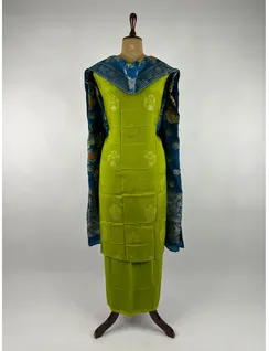 Green Muslin Jacquard Dress Material2