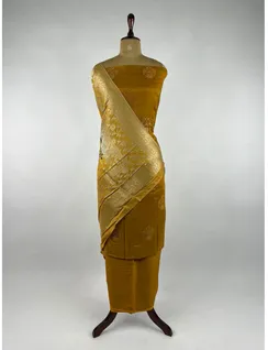 Mustard Muslin Jacquard Dress Material4