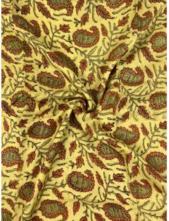 Earthy Yellow Bagru Print Fabric2