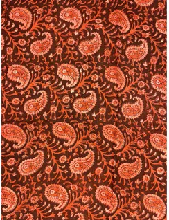 Madder Red Bagru Print Silk Fabric3