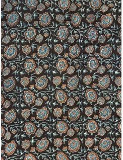 Indigo Black Bagru Print Silk Fabric3