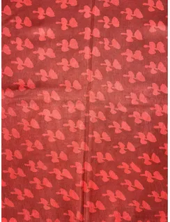 Red Dabu Print Silk Fabric3