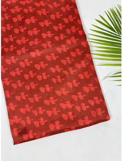 Red Dabu Print Silk Fabric1