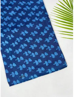 Indigo Dabu Print Silk Fabric1