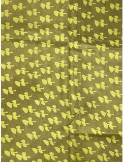 Olive Color Dabu Print Silk Fabric3