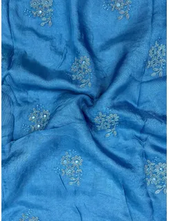 Sky Blue Jute Silk Fabric2