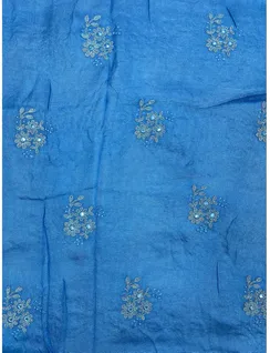 Sky Blue Jute Silk Fabric3